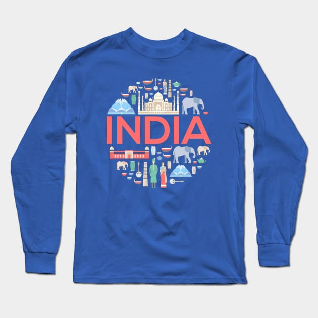 India concept Long Sleeve T-Shirt by Mako Design 